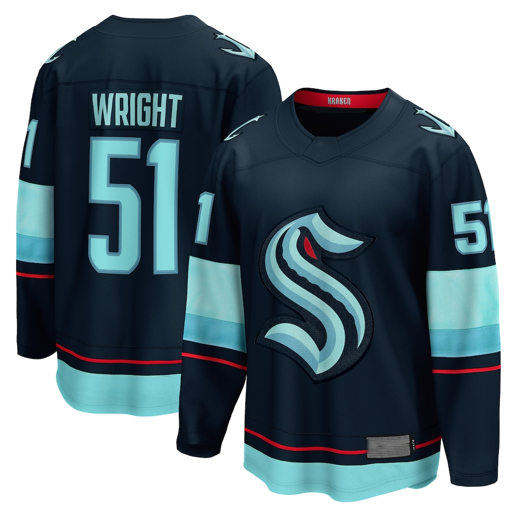 Fenge S.Kraken #51 Shane Wright Deep Sea Blue Home Breakaway Player Jerseys