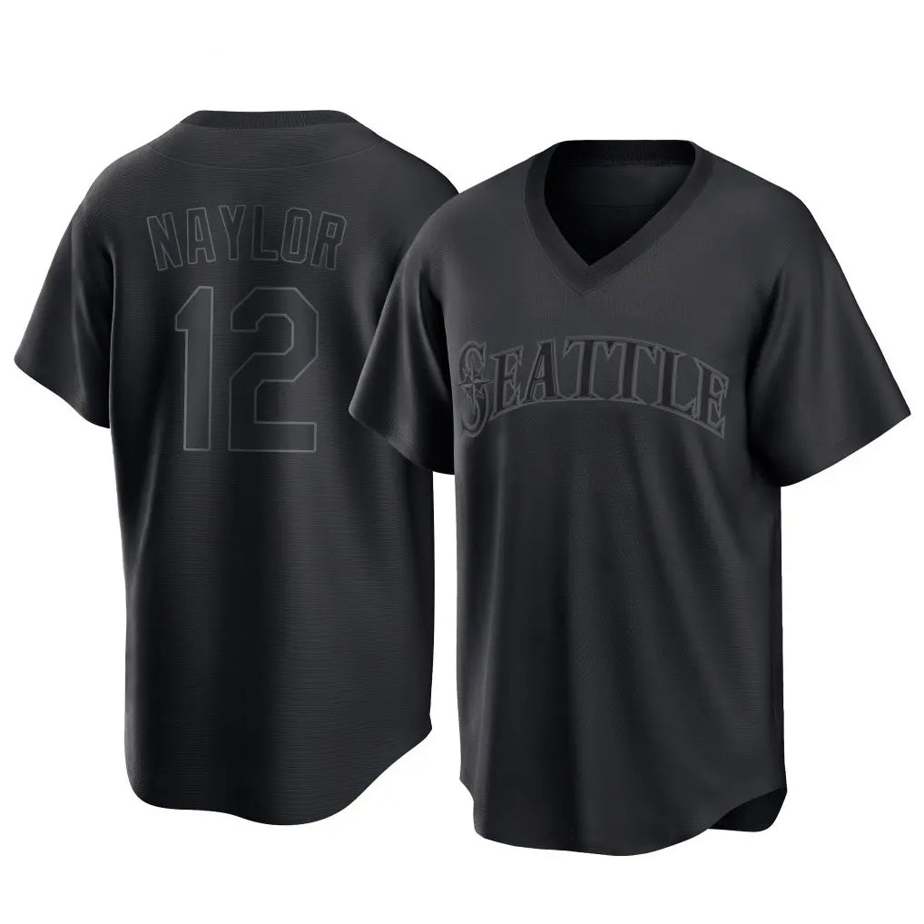 Fenge S.Mariners #12 Josh Naylor Player Black Replica Fashion T-shirt Stitched Jerseys