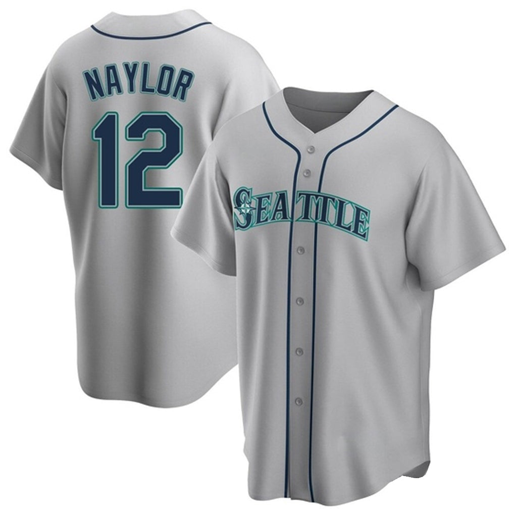 Fenge S.Mariners #12 Josh Naylor Player Gray Home Game Stitched Jerseys