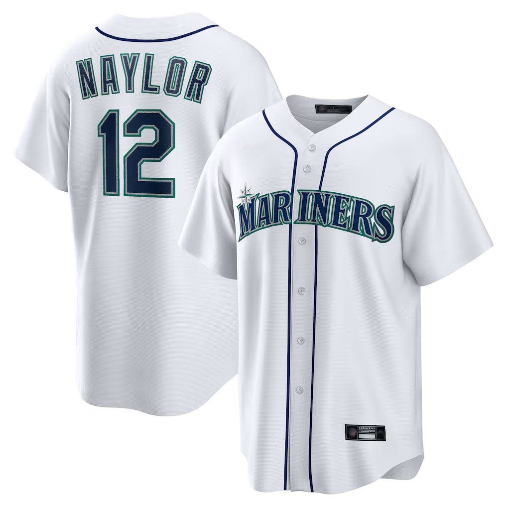 Fenge S.Mariners #12 Josh Naylor Player White Home Game Stitched Jerseys