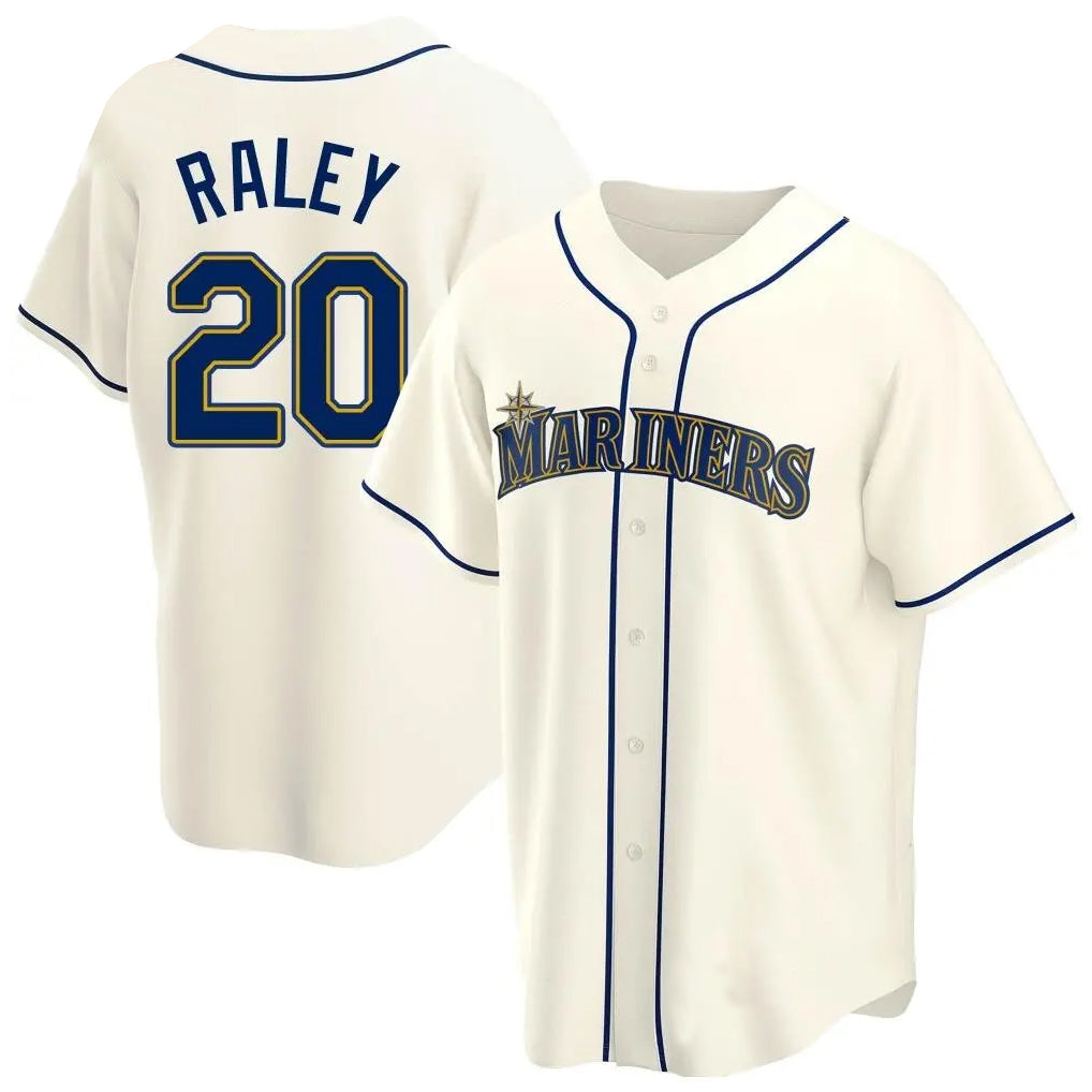 Fenge S.Mariners #20 Luke Raley Player Cream Home Game Stitched Jerseys