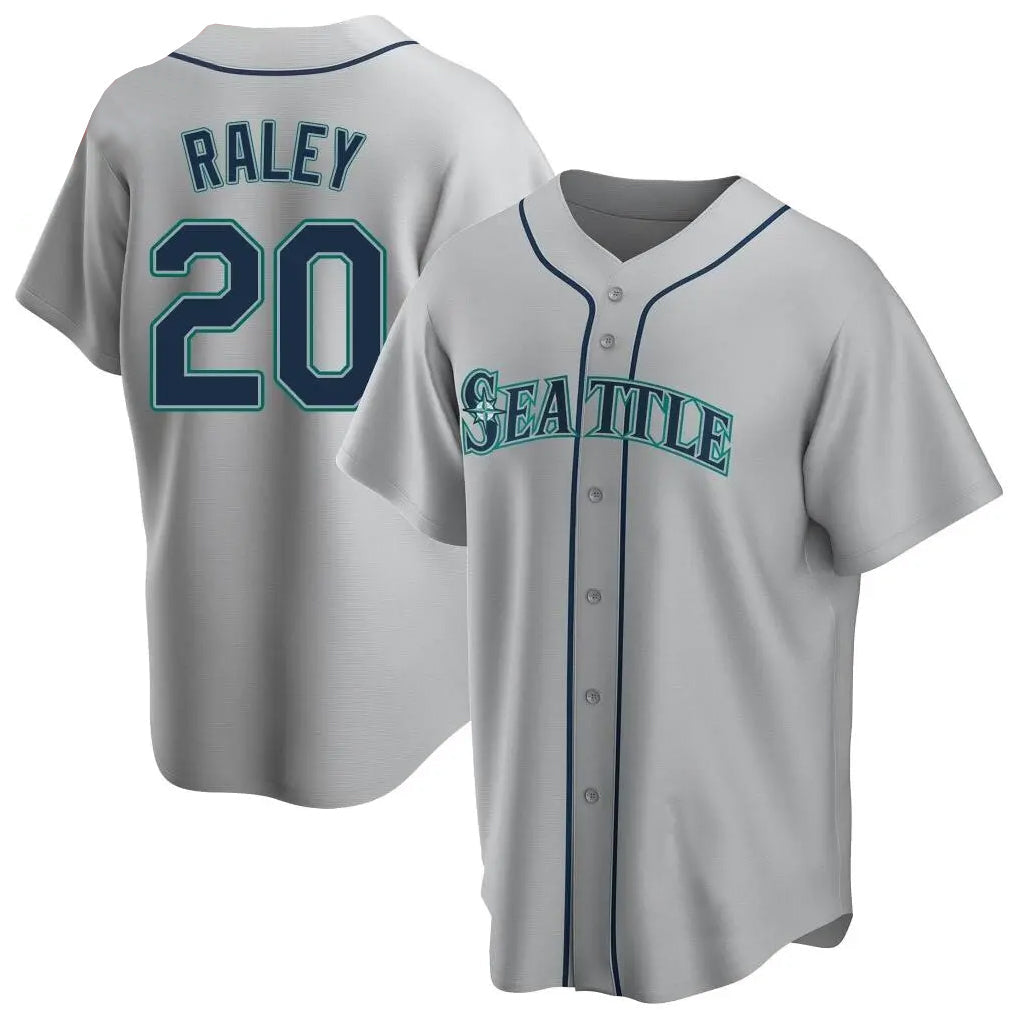 Fenge S.Mariners #20 Luke Raley Player Gray Home Game Stitched Jerseys