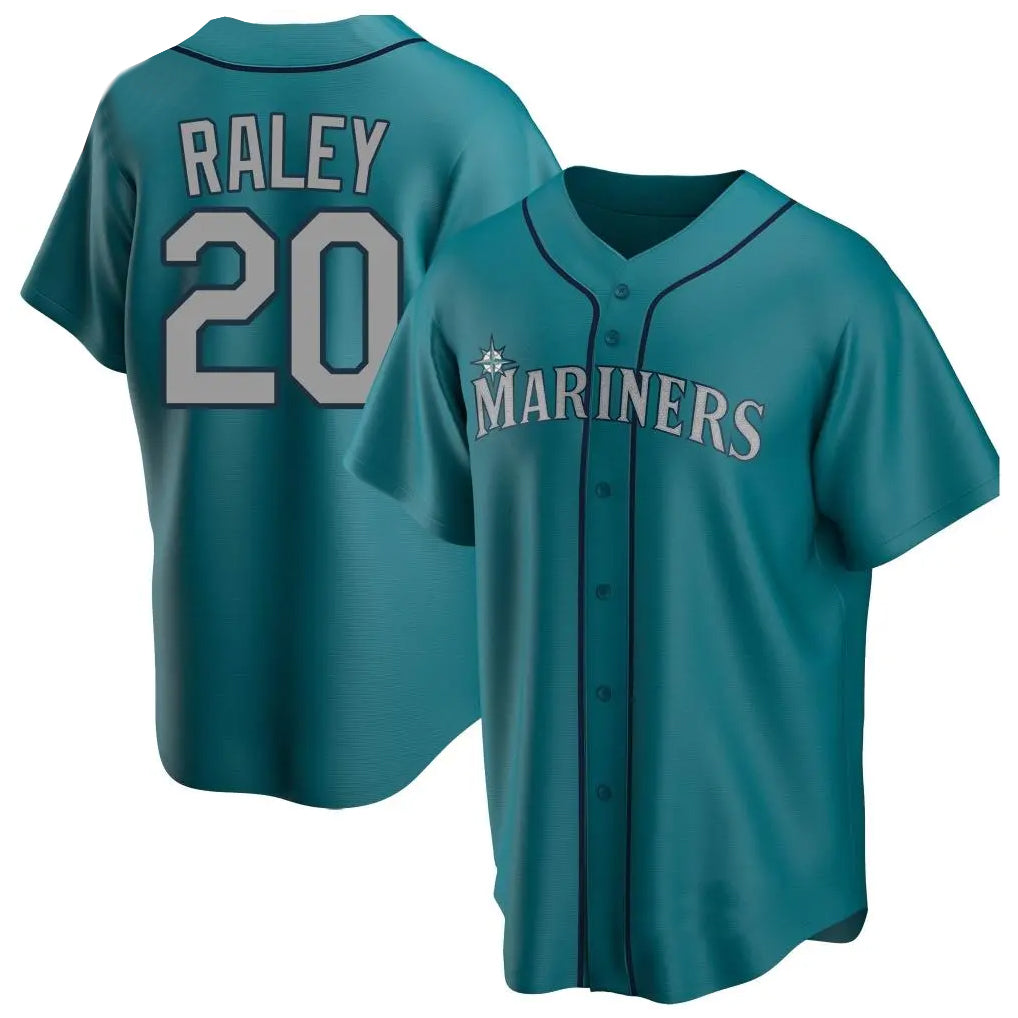 Fenge S.Mariners #20 Luke Raley Player Teal Home Game Stitched Jerseys