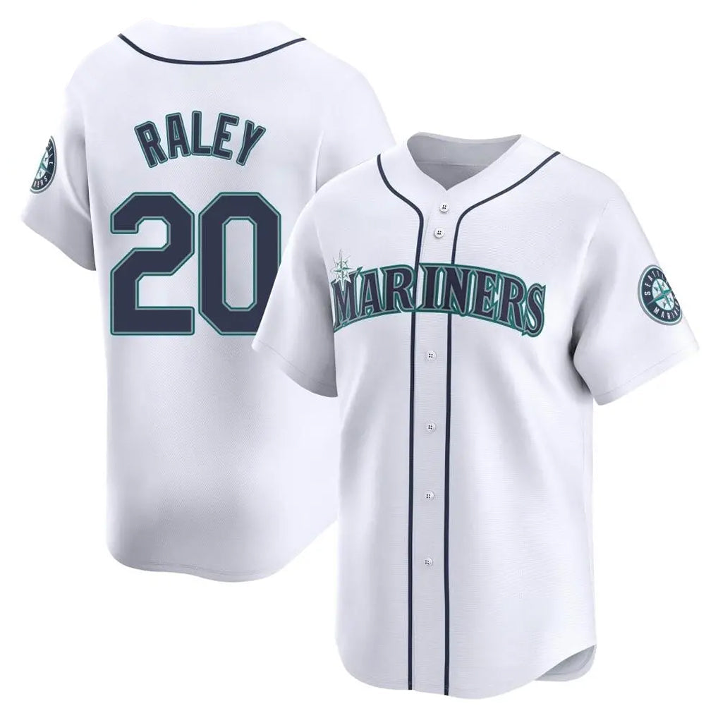 Fenge S.Mariners #20 Luke Raley Player White Home Limited Stitched Jerseys