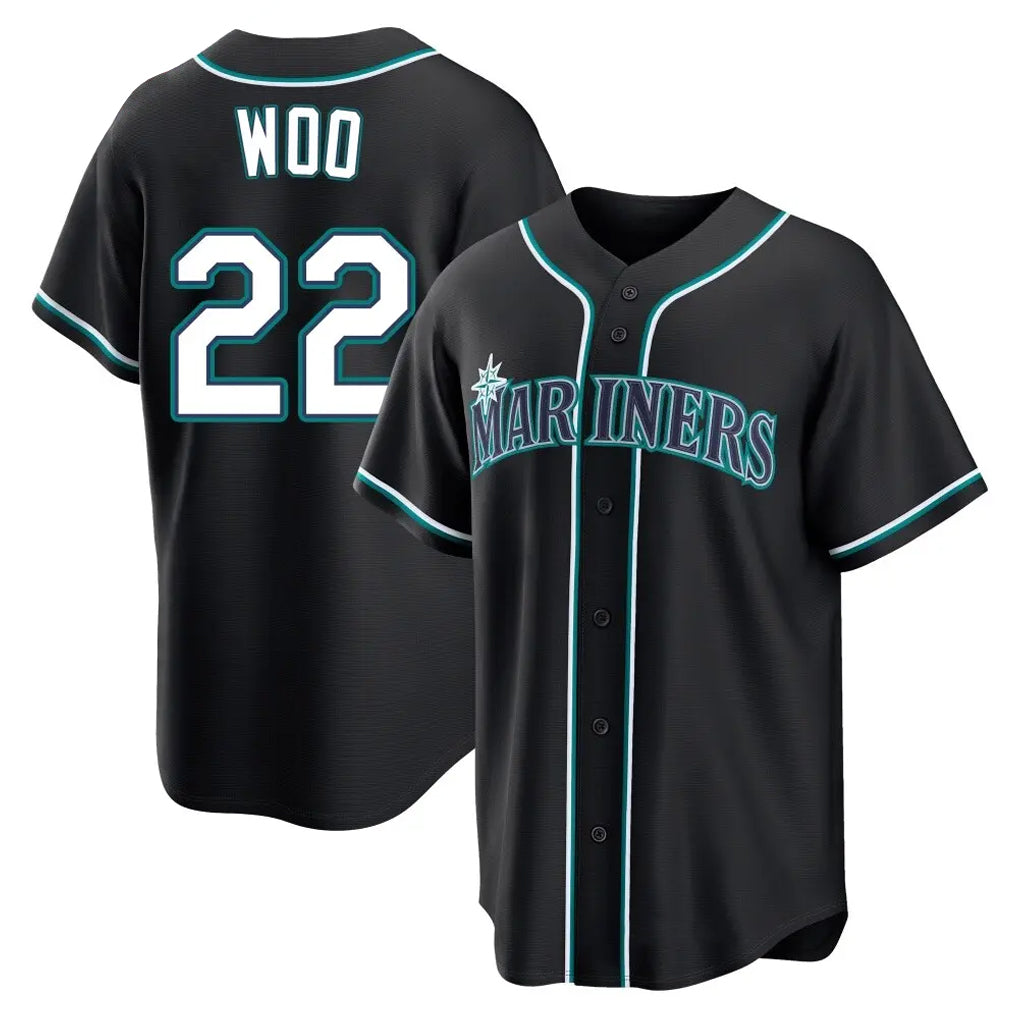 Fenge S.Mariners #22 Bryan Woo Player Black Fashion Home Limited Stitched Jerseys