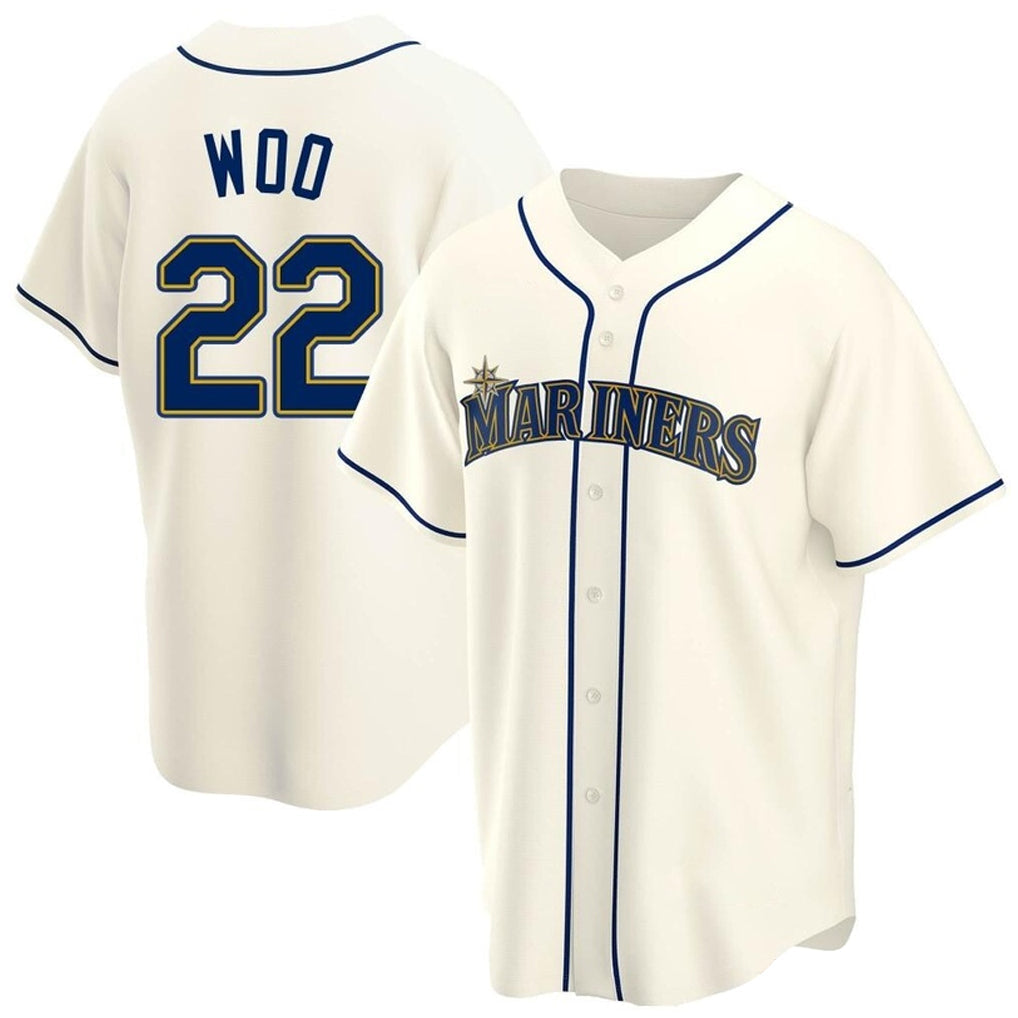 Fenge S.Mariners #22 Bryan Woo Player Cream Home Game Stitched Jerseys