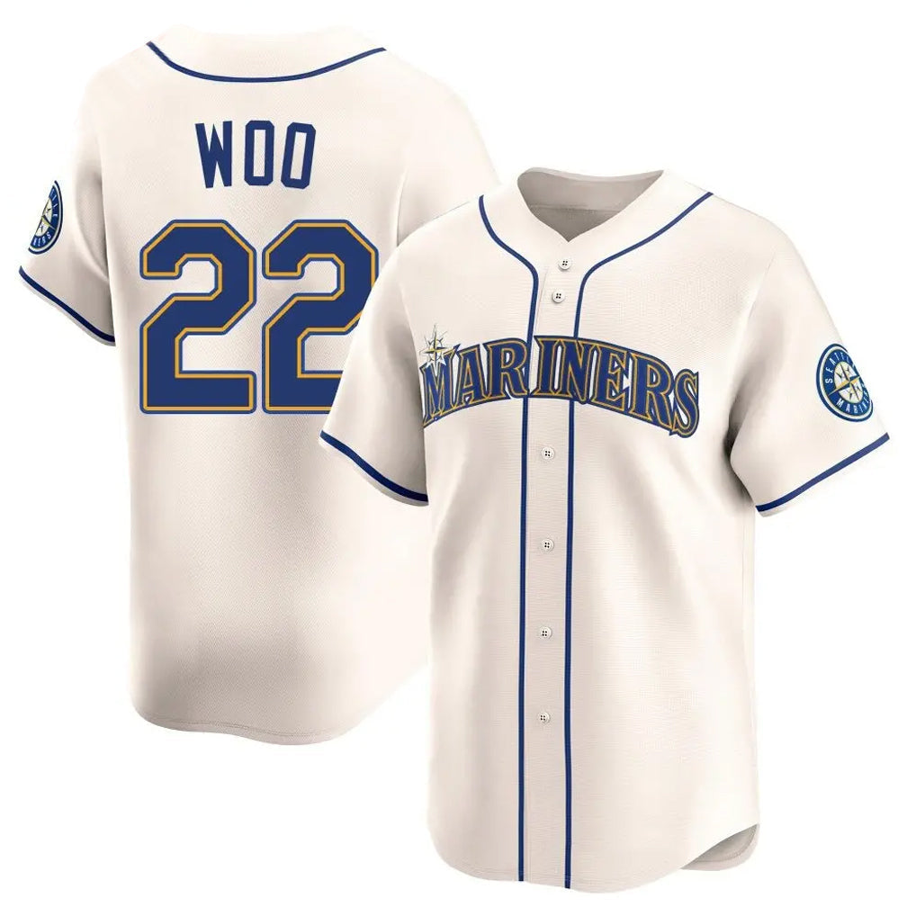 Fenge S.Mariners #22 Bryan Woo Player Cream Home Limited Stitched Jerseys