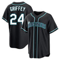 Fenge S.Mariners #24 Ken Griffey Jr Player Black Fashion Home Limited Stitched Jerseys
