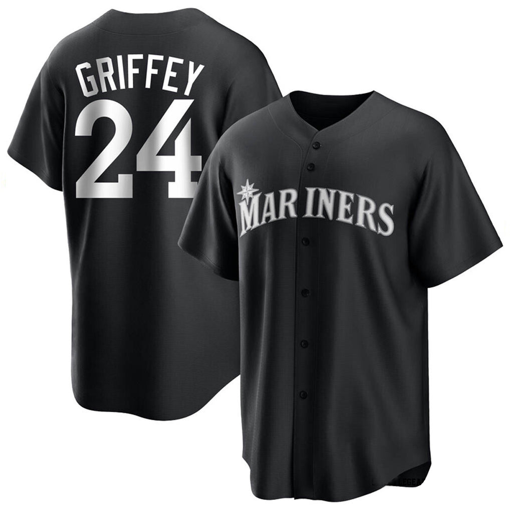 Fenge S.Mariners #24 Ken Griffey Jr Player Black Home Limited Stitched Jerseys