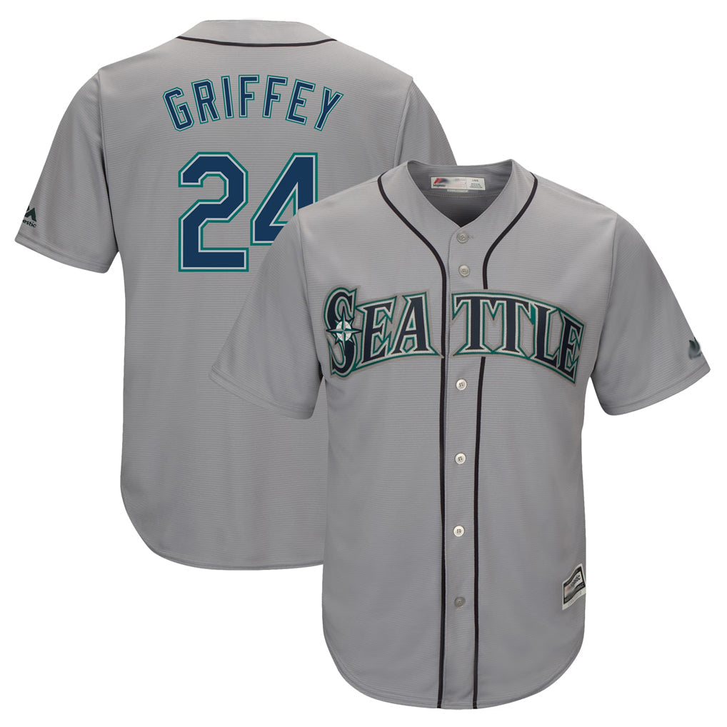 Fenge S.Mariners #24 Ken Griffey Jr Player Gray Cool Base Home Game Stitched Jerseys