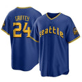 Fenge S.Mariners #24 Ken Griffey Jr Player Royal City Connect Home Game Stitched Jerseys