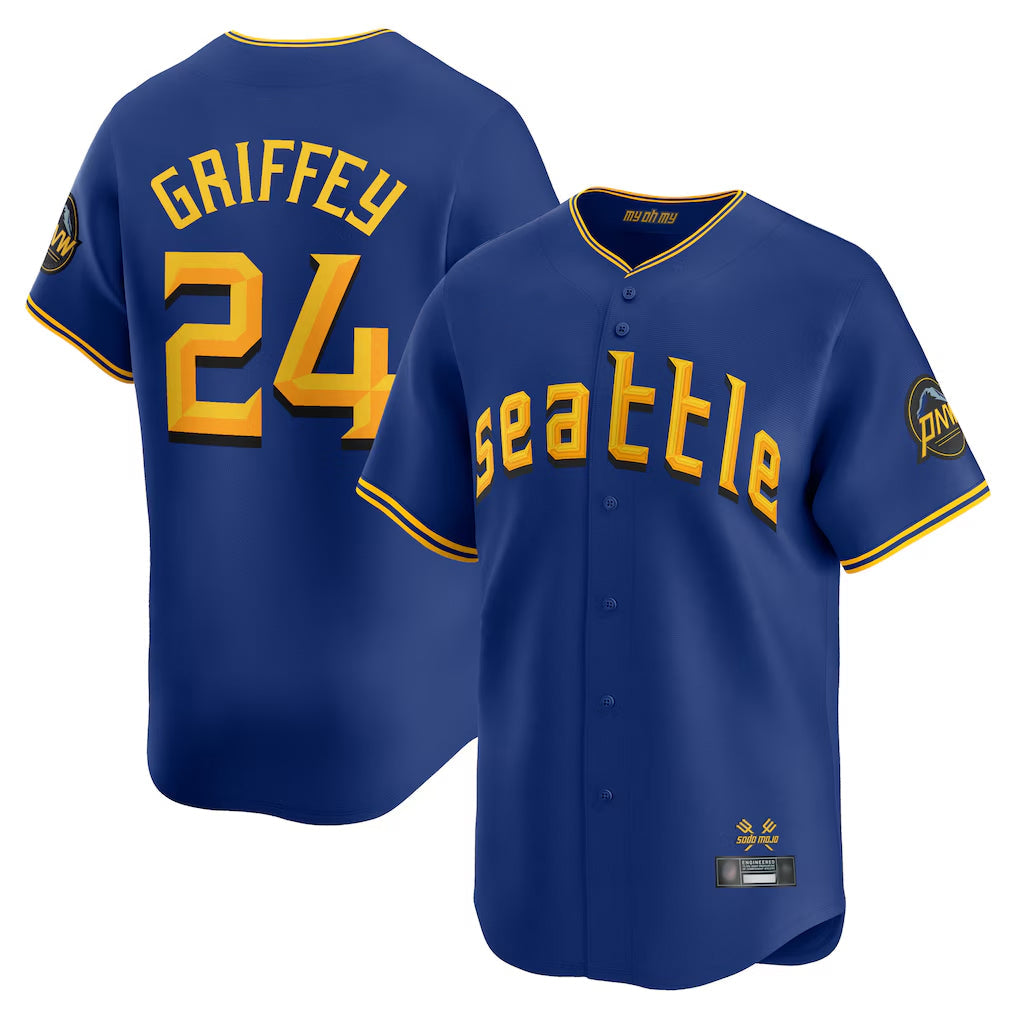Fenge S.Mariners #24 Ken Griffey Jr Player Royal City Connect Home Limited Stitched Jerseys