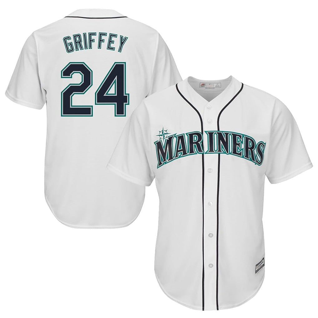 Fenge S.Mariners #24 Ken Griffey Jr Player White Cool Base Home Game Stitched Jerseys