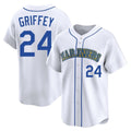Fenge S.Mariners #24 Ken Griffey Jr Player White Pitch Fashion Game Stitched Jerseys