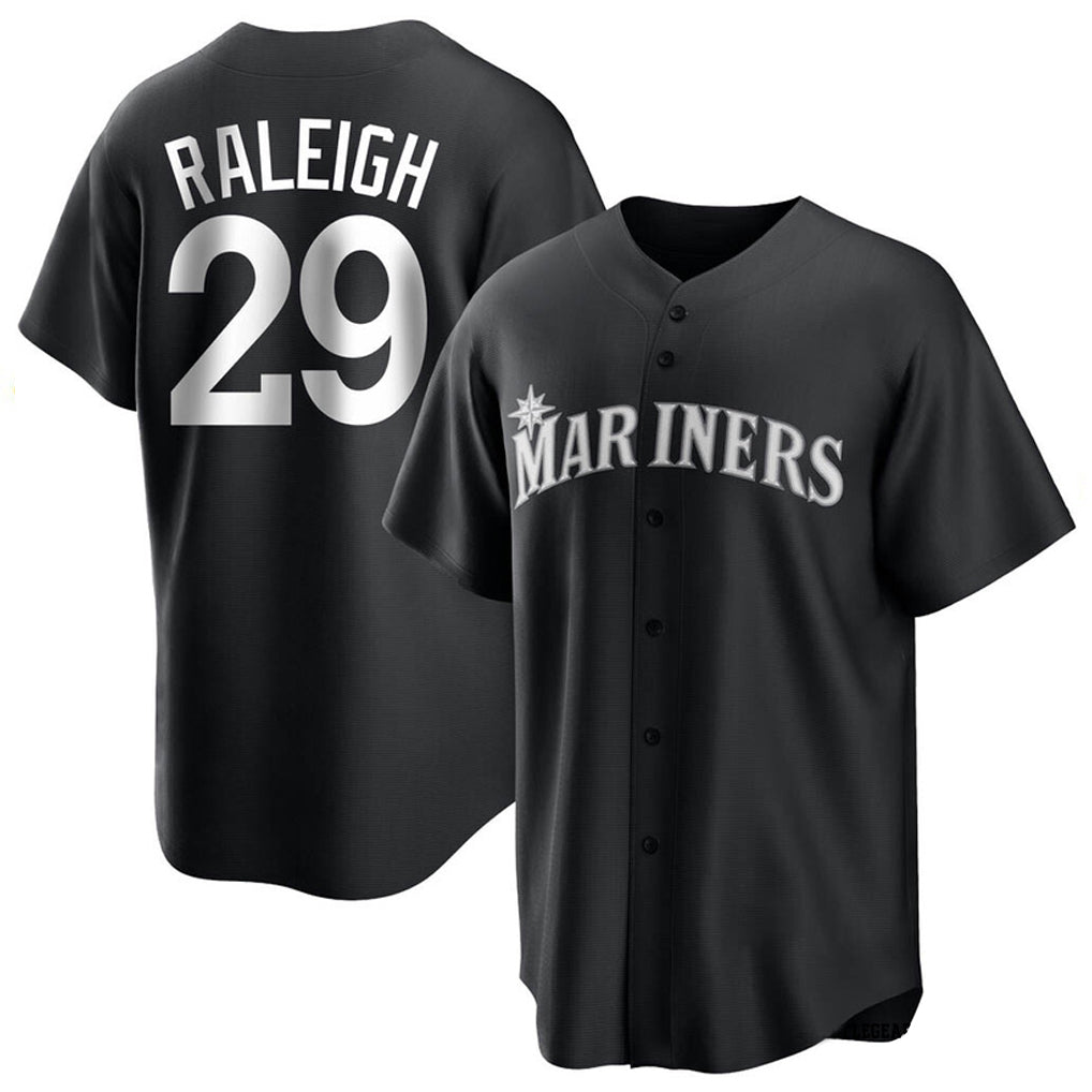 Fenge S.Mariners #29 Cal Raleigh Player Black Home Limited Stitched Jerseys