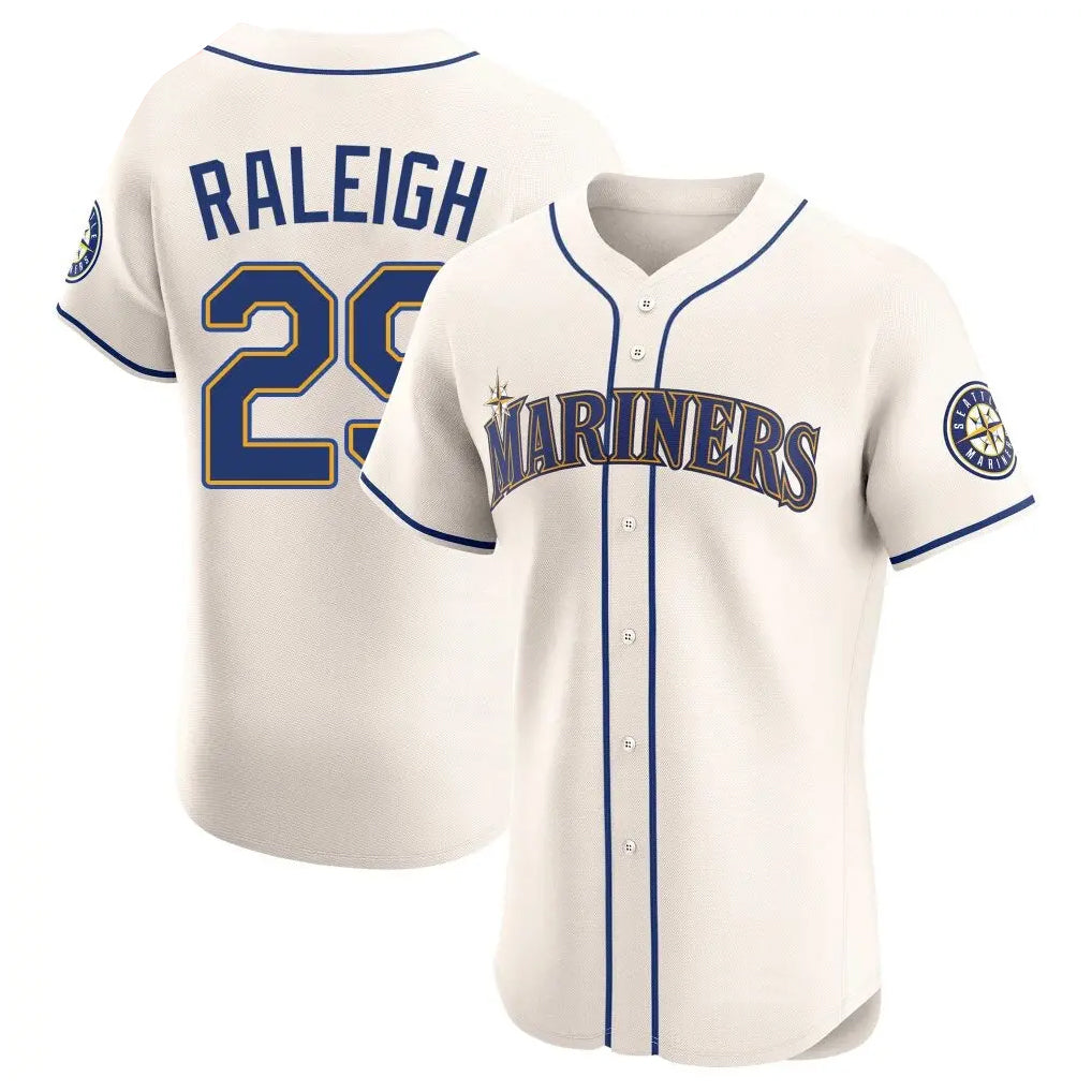 Fenge S.Mariners #29 Cal Raleigh Player Cream Home Limited Elite Stitched Jerseys