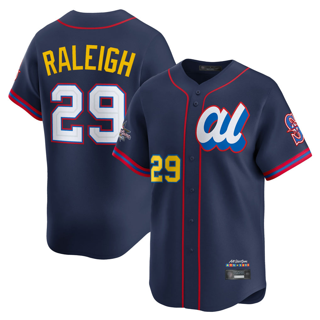 Fenge S.Mariners #29 Cal Raleigh Player Navy American League All-Star Edition Limited Stitched Jerseys