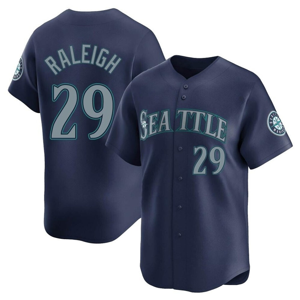 Fenge S.Mariners #29 Cal Raleigh Player Navy Home Limited Stitched Jerseys
