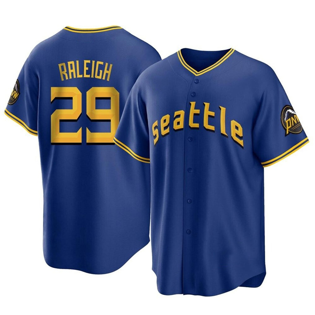 Fenge S.Mariners #29 Cal Raleigh Player Royal City Connect Home Game Stitched Jerseys