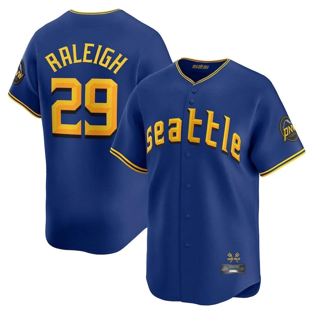 Fenge S.Mariners #29 Cal Raleigh Player Royal City Connect Home Limited Stitched Jerseys