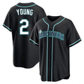 Fenge S.Mariners #2 Cole Young Player Black Fashion Home Limited Stitched Jerseys