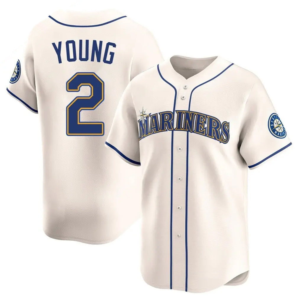 Fenge S.Mariners #2 Cole Young Player Cream Home Limited Stitched Jerseys