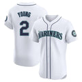 Fenge S.Mariners #2 Cole Young Player White Home Limited Elite Stitched Jerseys