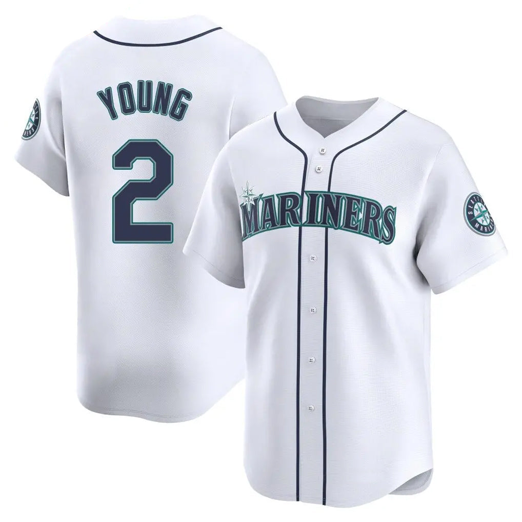 Fenge S.Mariners #2 Cole Young Player White Home Limited Stitched Jerseys