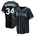 Fenge S.Mariners #34 Felix Hernandez Player Black Fashion Home Limited Stitched Jerseys