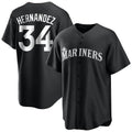 Fenge S.Mariners #34 Felix Hernandez Player Black Home Limited Stitched Jerseys