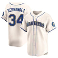 Fenge S.Mariners #34 Felix Hernandez Player Cream Home Limited Stitched Jerseys