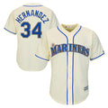 Fenge S.Mariners #34 Felix Hernandez Player Cream Majestic Home Cool Base Limited Stitched Jerseys