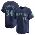 Fenge S.Mariners #34 Felix Hernandez Player Navy Home Limited Stitched Jerseys