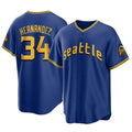 Fenge S.Mariners #34 Felix Hernandez Player Royal City Connect Home Game Stitched Jerseys