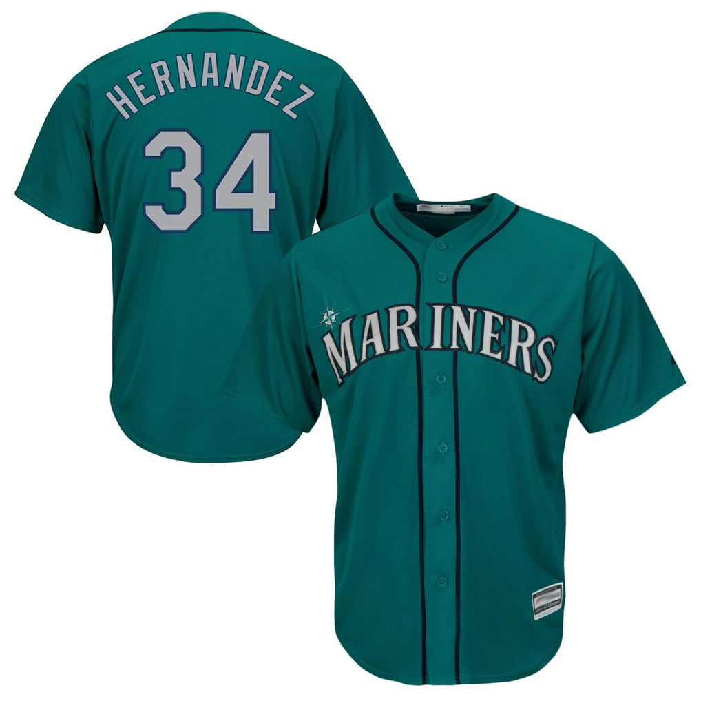 Fenge S.Mariners #34 Felix Hernandez Player Teal Majestic Cool Base Limited Stitched Jerseys