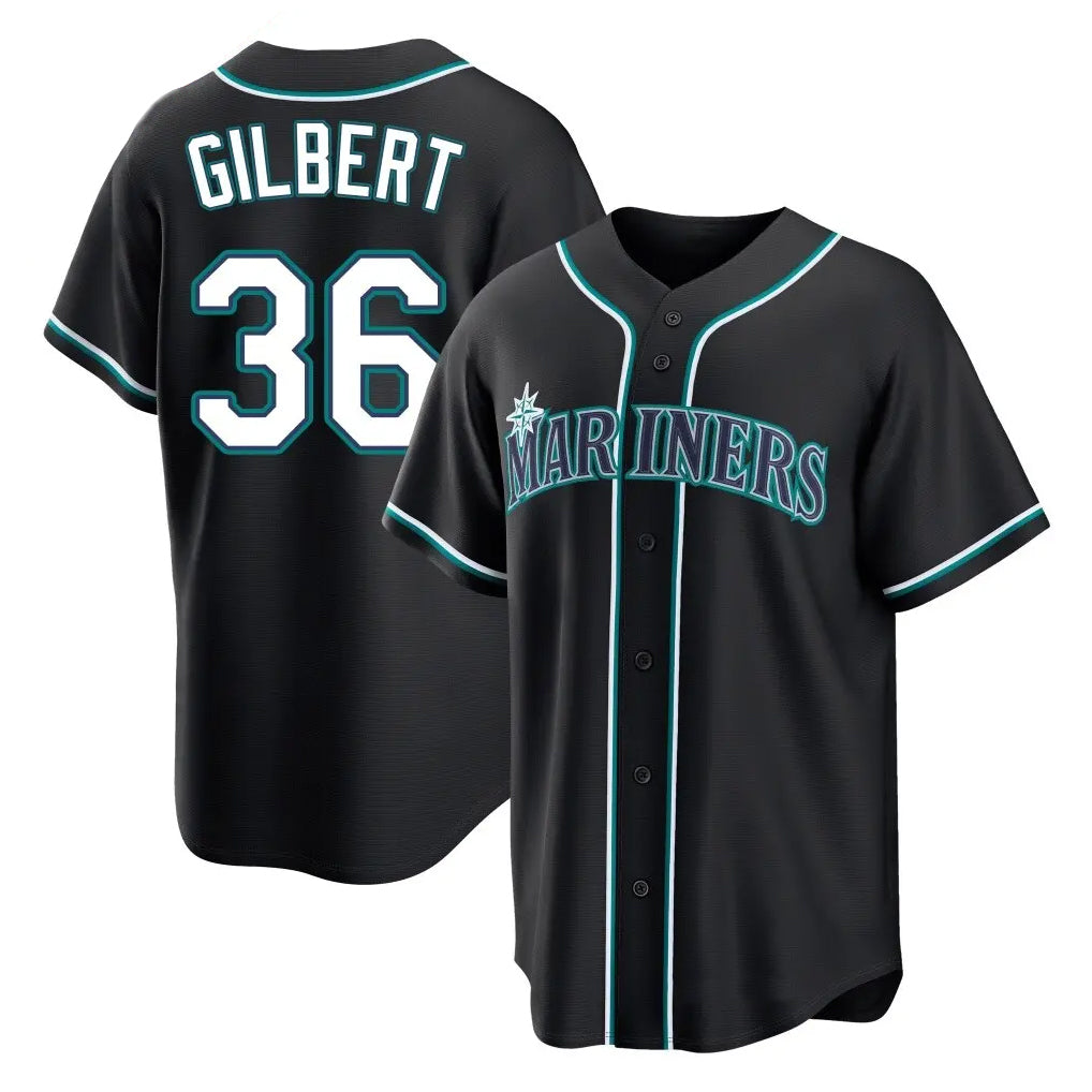 Fenge S.Mariners #36 Logan Gilbert Player Black Fashion Home Limited Stitched Jerseys