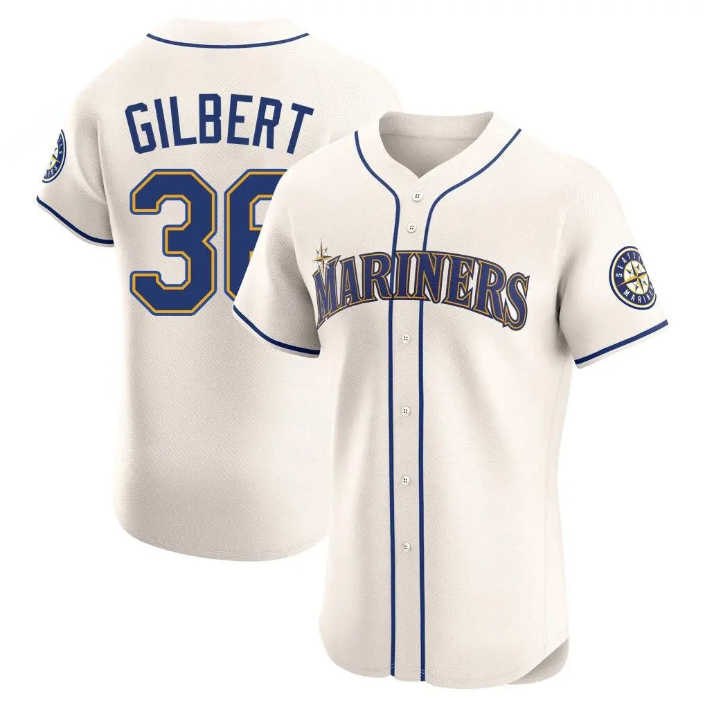 Fenge S.Mariners #36 Logan Gilbert Player Cream Home Limited Elite Stitched Jerseys