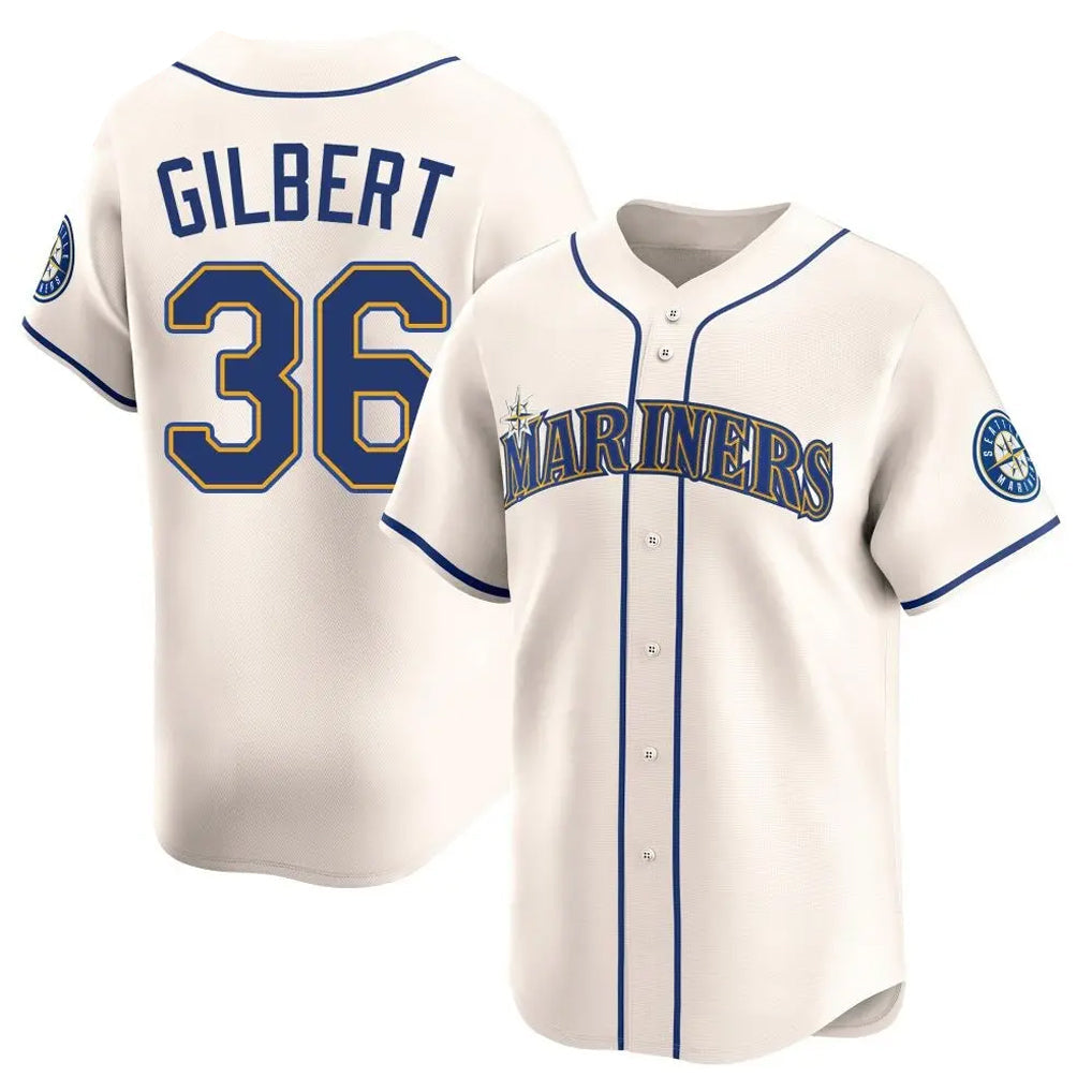 Fenge S.Mariners #36 Logan Gilbert Player Cream Home Limited Stitched Jerseys