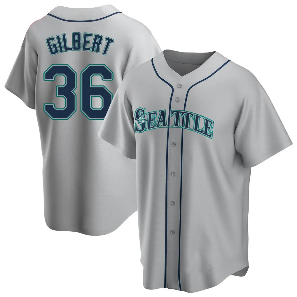 Fenge S.Mariners #36 Logan Gilbert Player Gray Home Game Stitched Jerseys