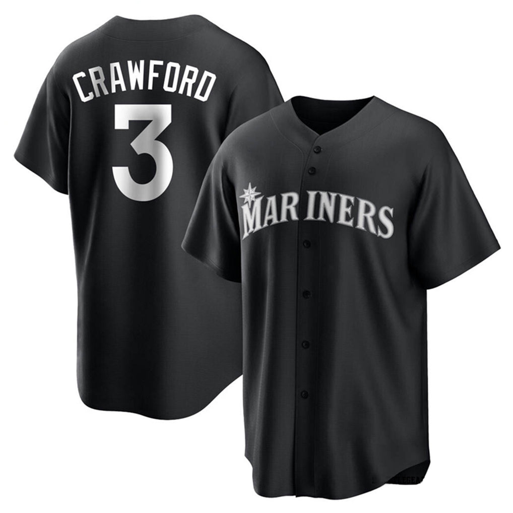 Fenge S.Mariners #3 J.P. Crawford Player Black Home Limited Stitched Jerseys