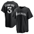 Fenge S.Mariners #3 J.P. Crawford Player Black Home Limited Stitched Jerseys