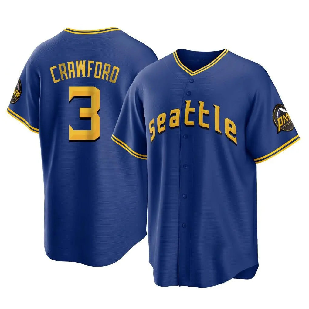 Fenge S.Mariners #3 J.P. Crawford Player Royal City Connect Home Game Stitched Jerseys