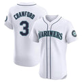 Fenge S.Mariners #3 J.P. Crawford Player White Home Limited Elite Stitched Jerseys