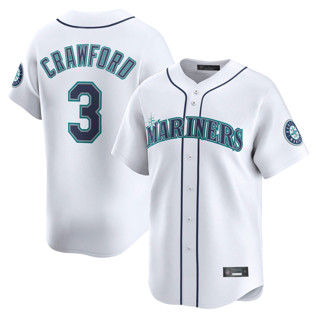 Fenge S.Mariners #3 J.P. Crawford Player White Home Limited Stitched Jerseys