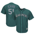 Fenge S.Mariners #51 Ichiro Suzuki Player Aqua Majestic Cool Base Limited Stitched Jerseys