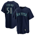 Fenge S.Mariners #51 Ichiro Suzuki Player Navy Home Game Stitched Jerseys
