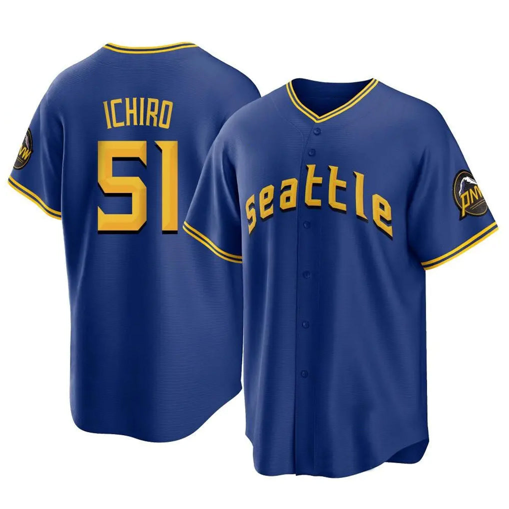 Fenge S.Mariners #51 Ichiro Suzuki Player Royal City Connect Home Game Stitched Jerseys