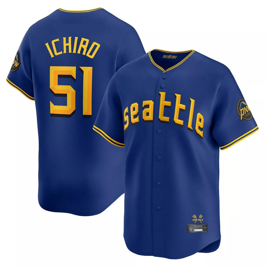 Fenge S.Mariners #51 Ichiro Suzuki Player Royal City Connect Home Limited Stitched Jerseys