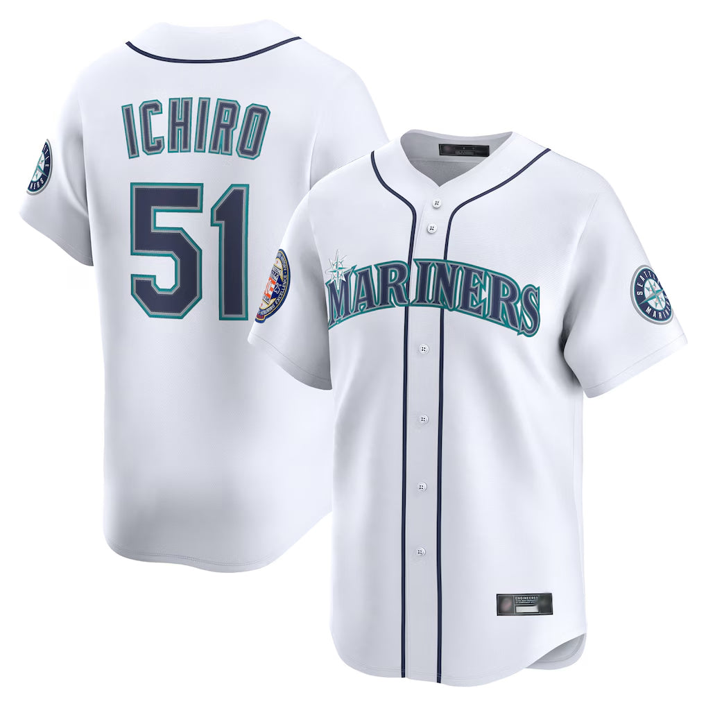 Fenge S.Mariners #51 Ichiro Suzuki Player White 2025 National Hall of Fame Home Limited Stitched Jerseys