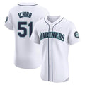 Fenge S.Mariners #51 Ichiro Suzuki Player White Home Limited Elite Stitched Jerseys